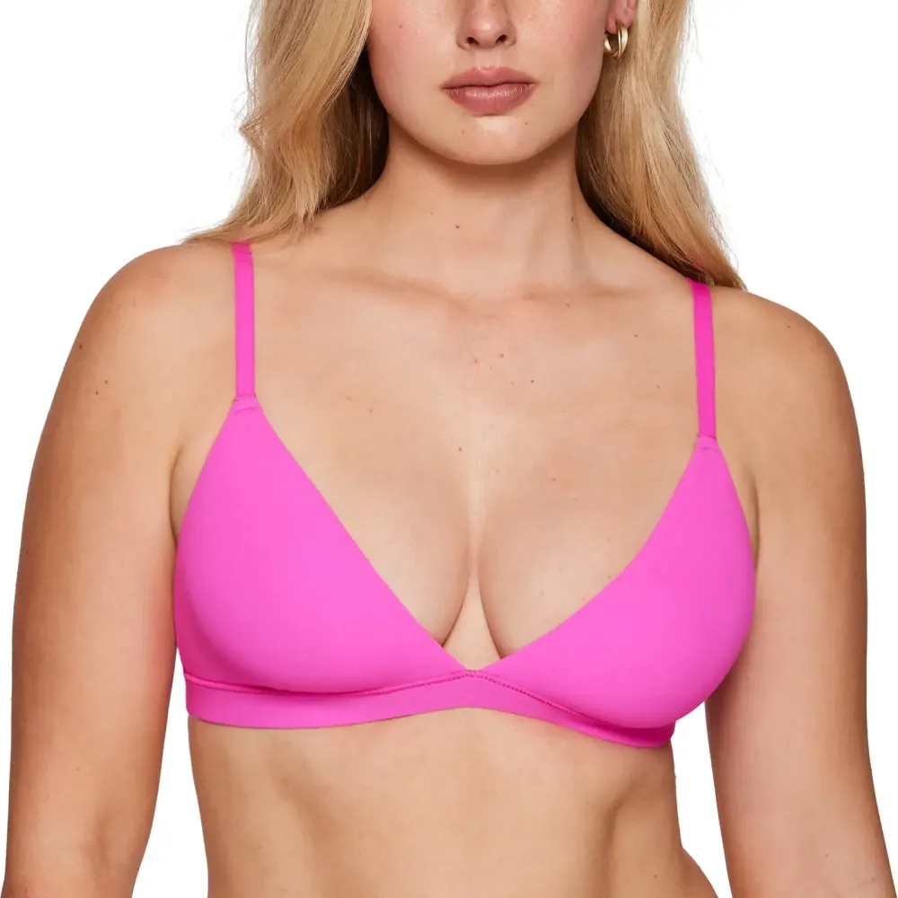 Women's Inbarely Triangle Bralette Plunge Unlined Seamless Bra No Underwire Sexy Comfortable
