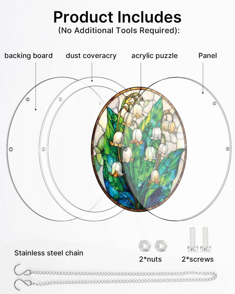 Acrylic Jigsaw Puzzle Suncatcher - Secret Lily Valley