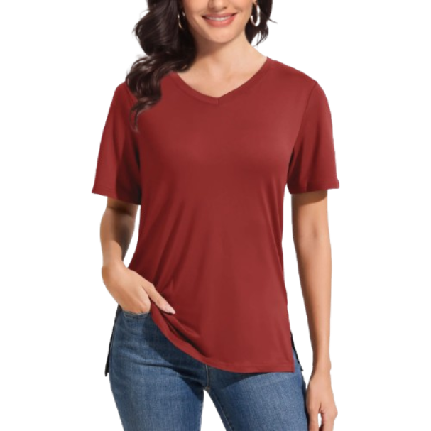 10-Pack Women's Breathable Loose V-Neck Tees – Lightweight Summer Casuals