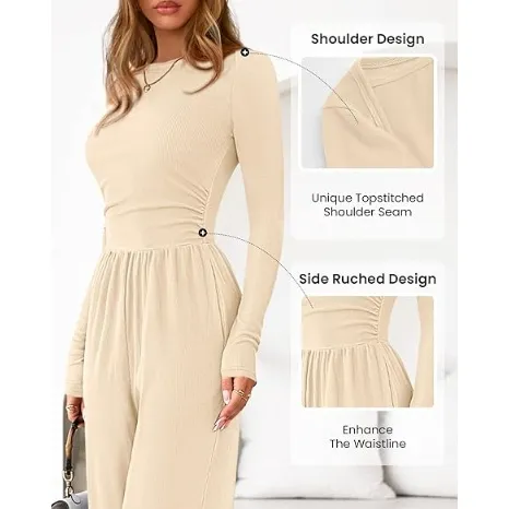 Women's 2-Piece Set – Top & Wide-Leg Pants