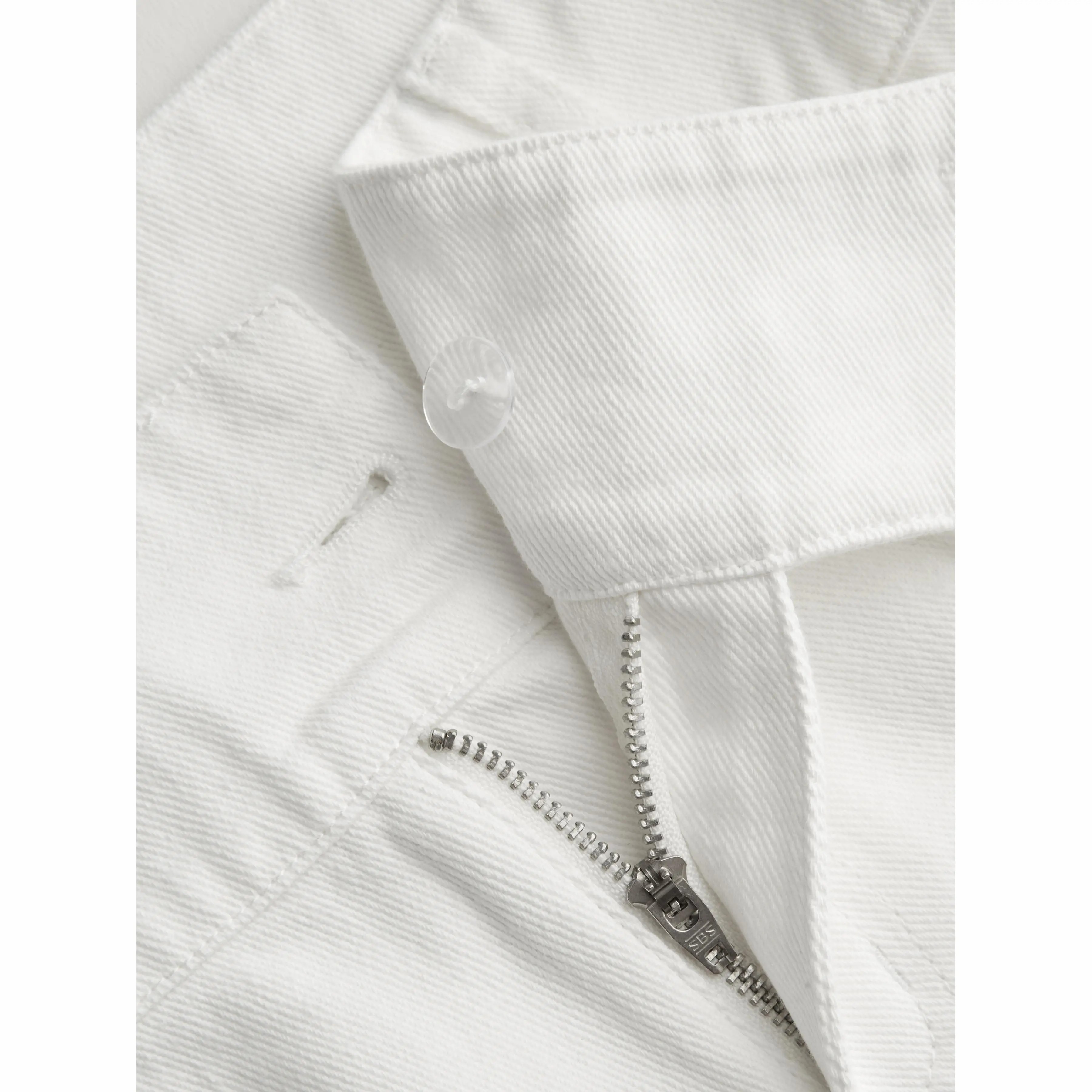 Women's Y2K Low Rise Wide Leg Jeans – 100% Cotton Triple Button Denim Trousers