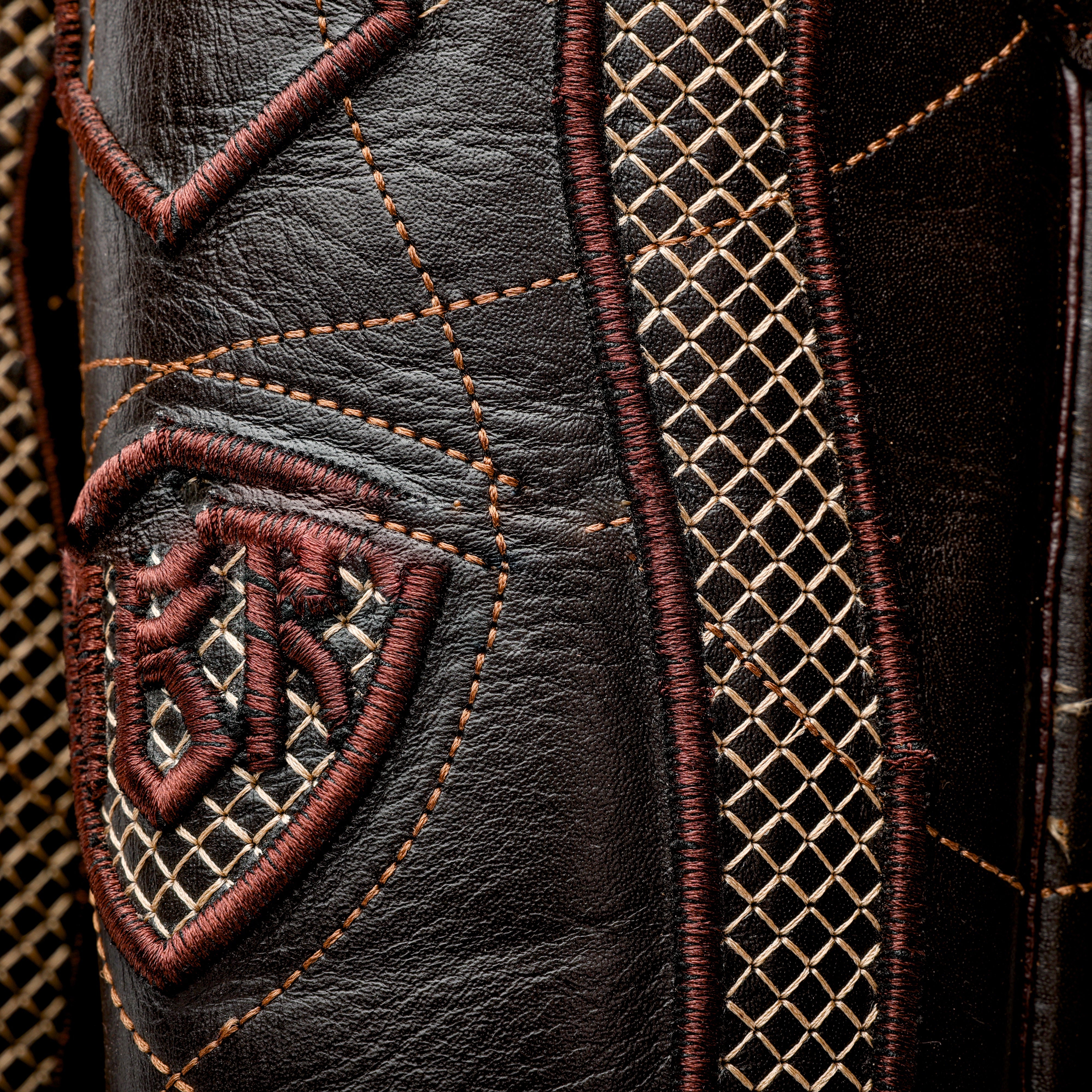 Honey Caiman Neck Leather Boots - Square Toe