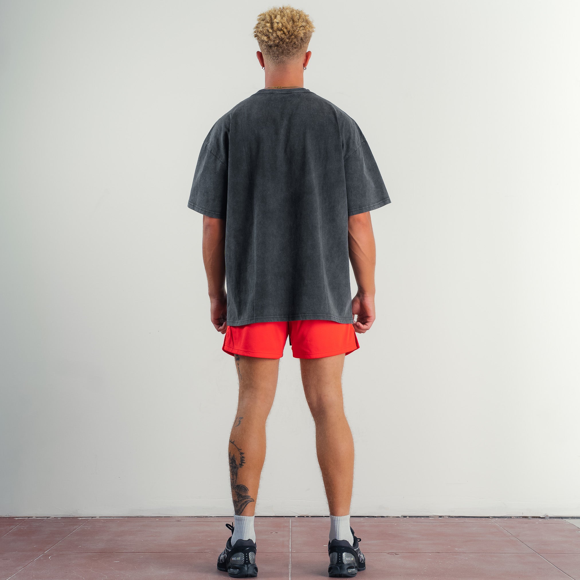 MUAY THAI SHORTS (MID THIGH CUT) v1 -  RED