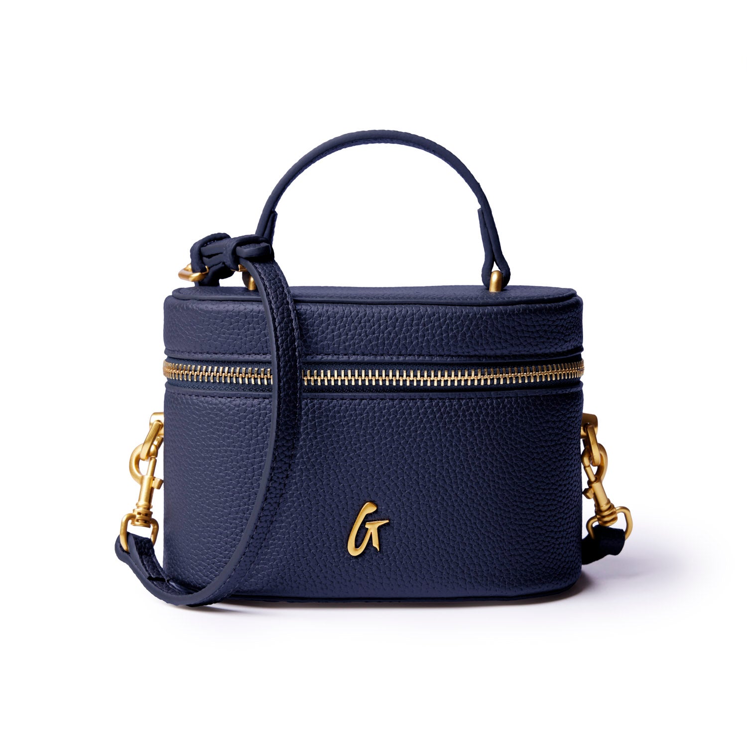 MINI PEBBLE VANITY BAG - NAVY