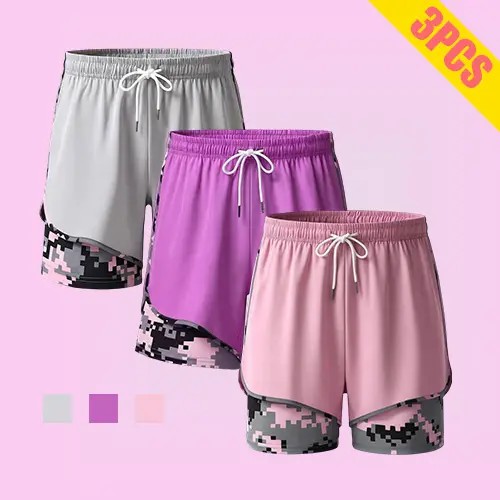 🔥Best Sale!!🔥Women’s 2-in-1 Athletic Running Shorts – Built-In Liner Active Workout Shorts