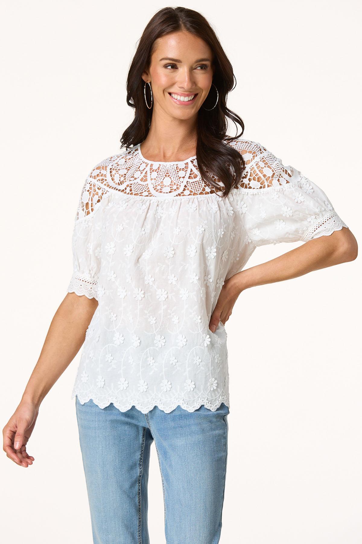 Mixed Floral Crochet Top