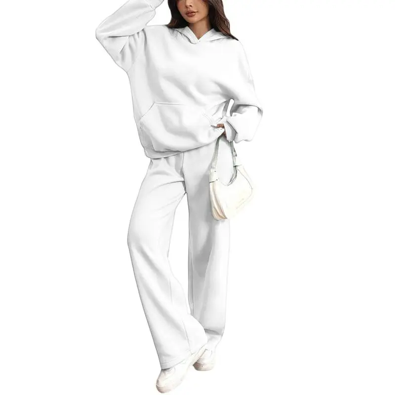 Women's Hooded Sweatshirt & Pants Casual Comfy Loungewear Set