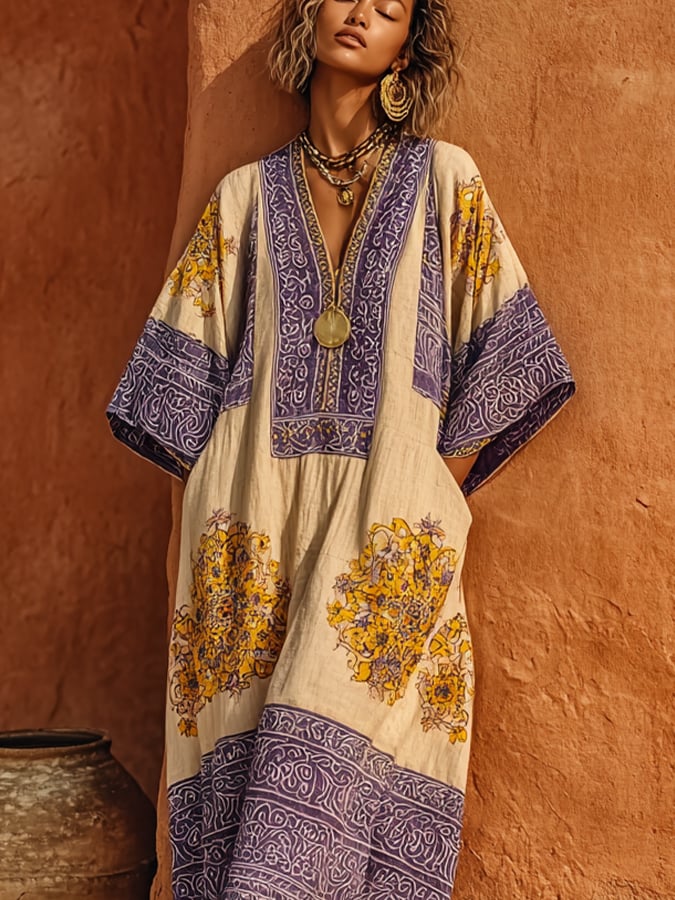 Women'S Vacation Bohemian Print Dress- Fast Shipping