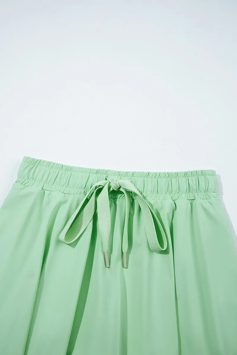 Women's Casual Drawstring Tie High Waist Lined Tennis Skorts