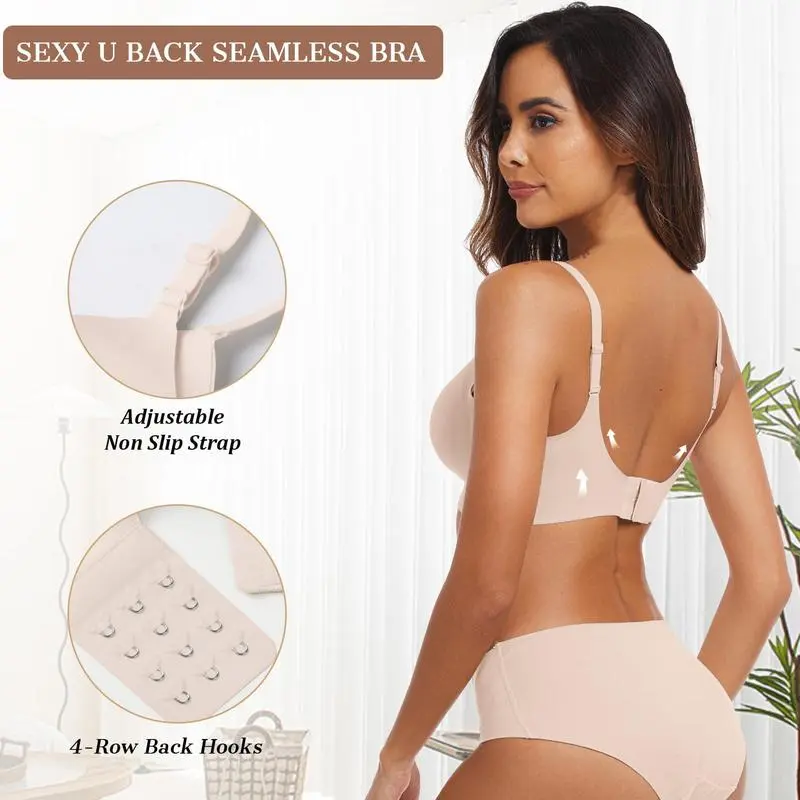 Womens Seamless Bra No Underwire Comfort Push Up Bras