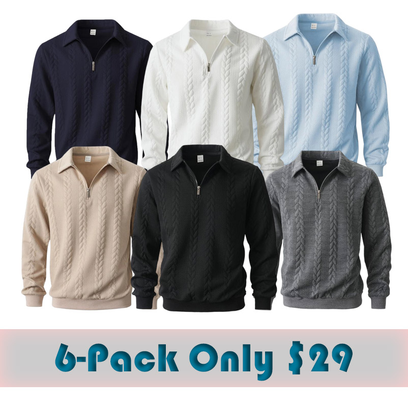 Men's Classic Cable Knit Quarter-Zip Pullover