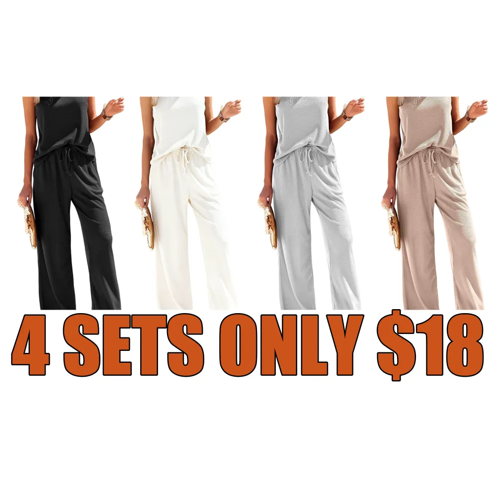 Women's 2-Piece Waffle Lounge Set