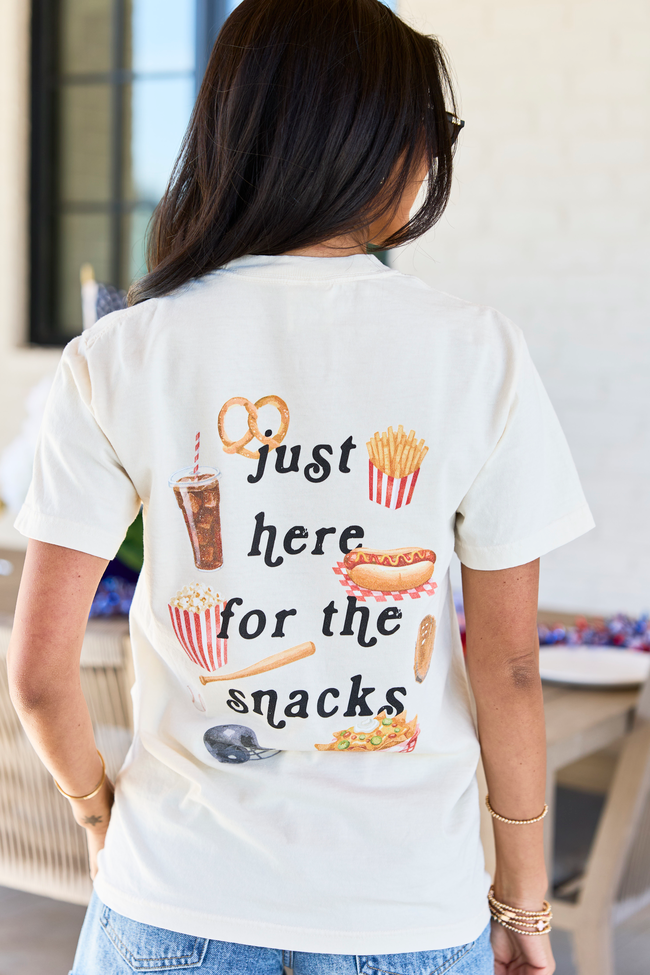 Just Here For The Snacks Ivory Graphic Tee
