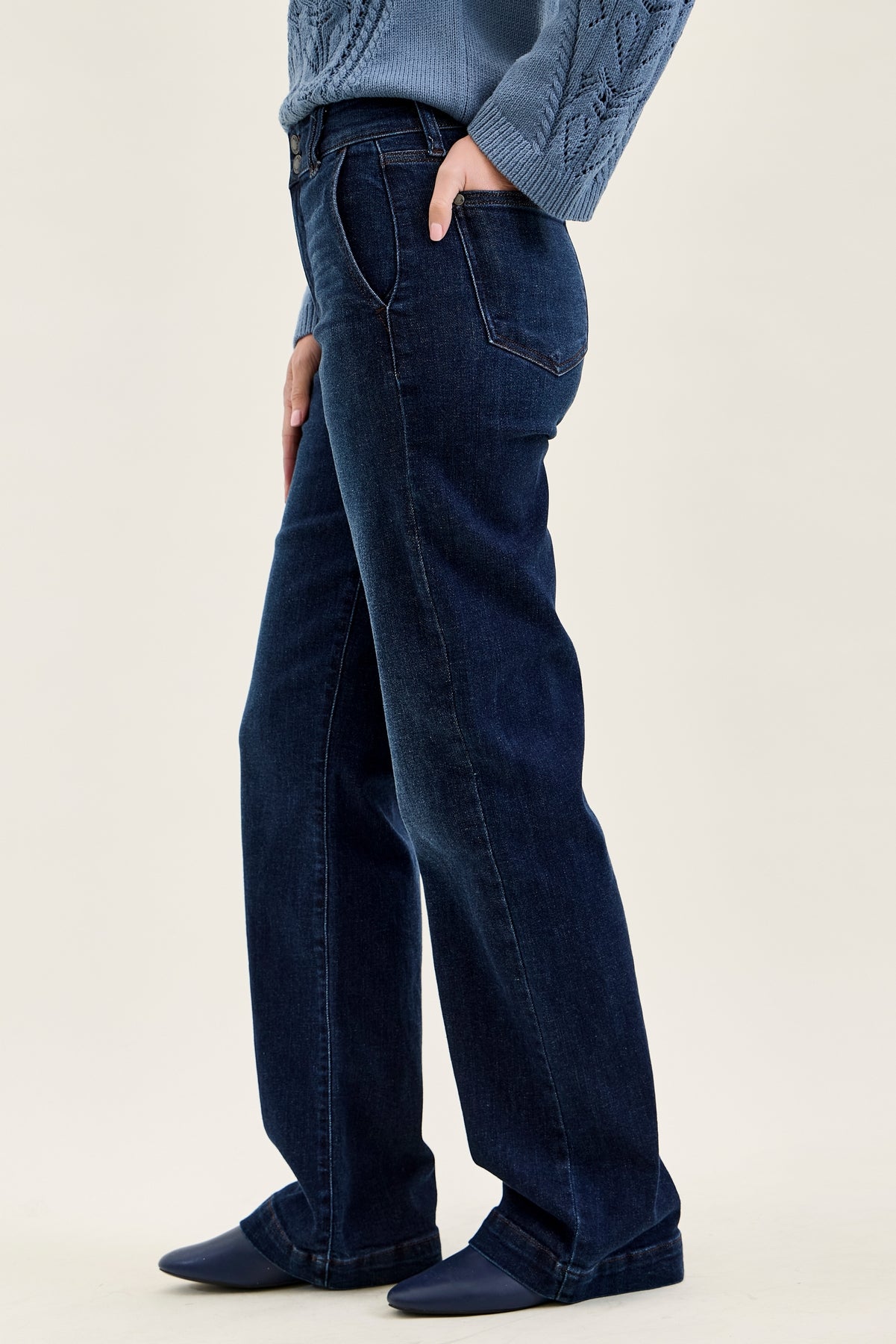 Penny Dark Indigo Trouser Wide Leg