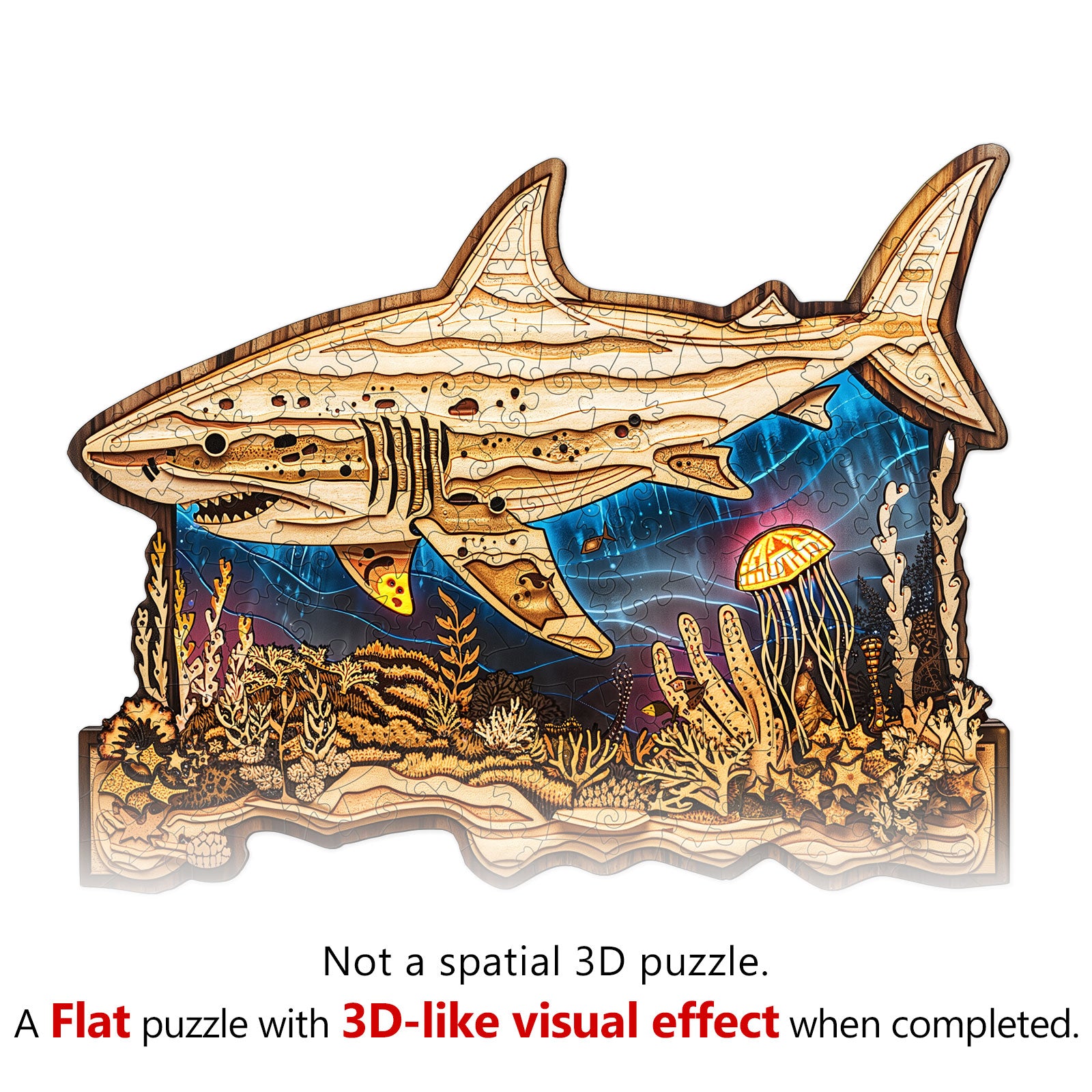Woodcarved Shark Wooden Jigsaw Puzzle