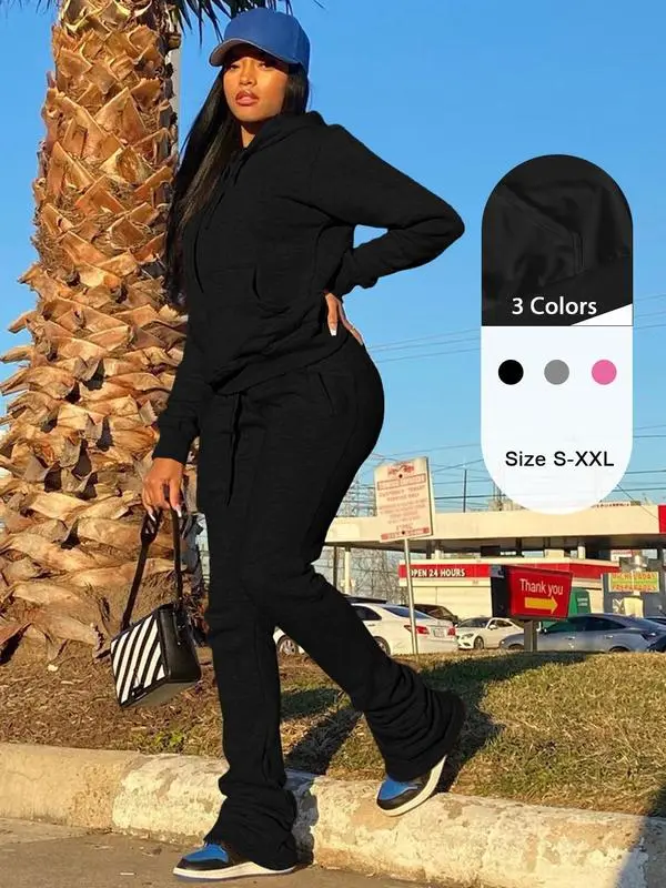 Women's two-piece winter sweatshirt set