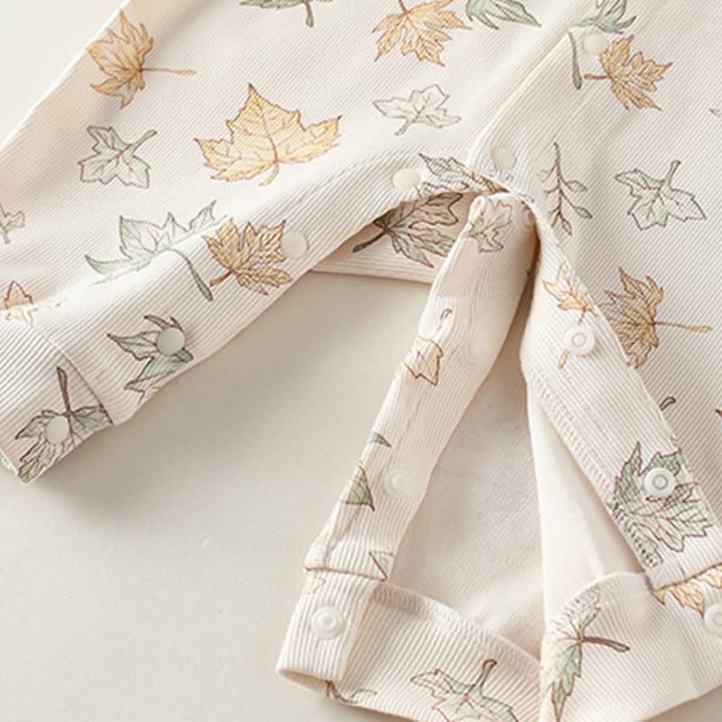 Baby Maple Leaf Beige Soft Romper