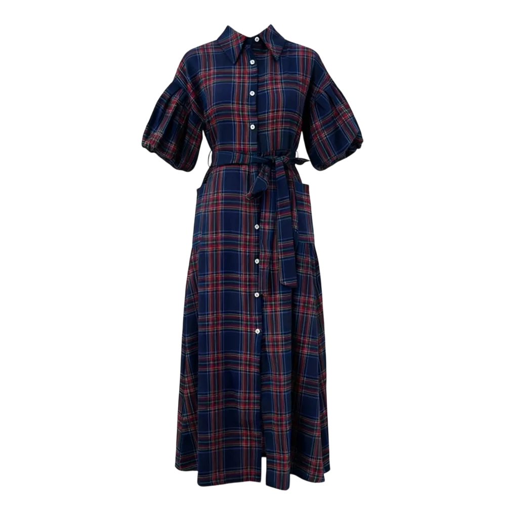 Christmas Womens Casual Button Down Shirt Dress