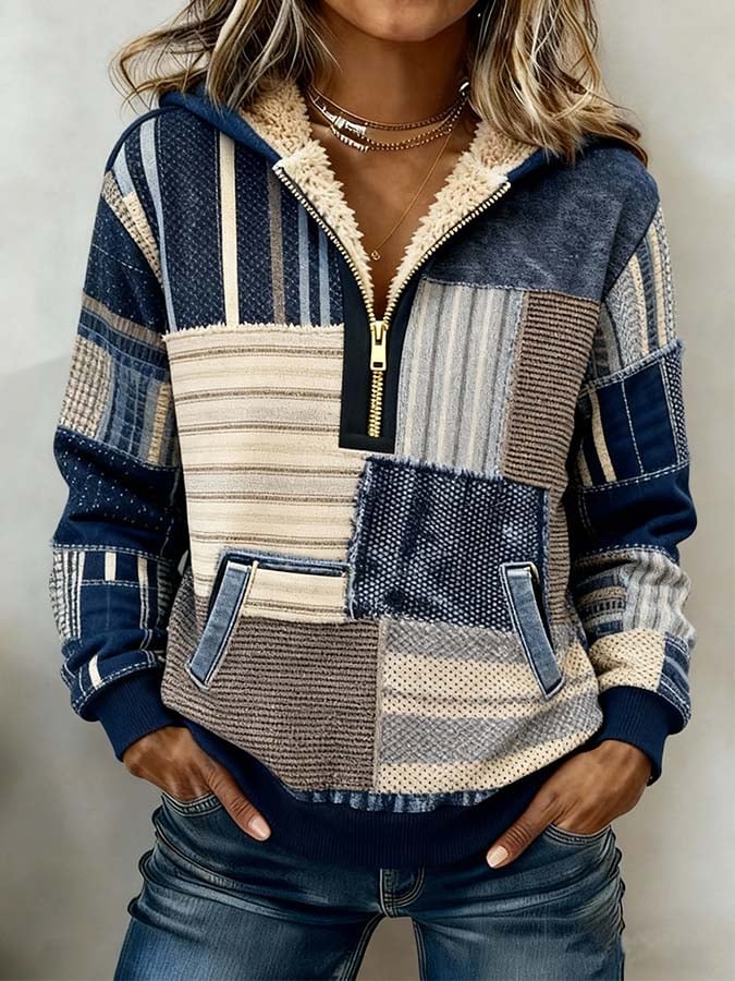 Women'S Casual Loose Printed Hooded Sweatshirt