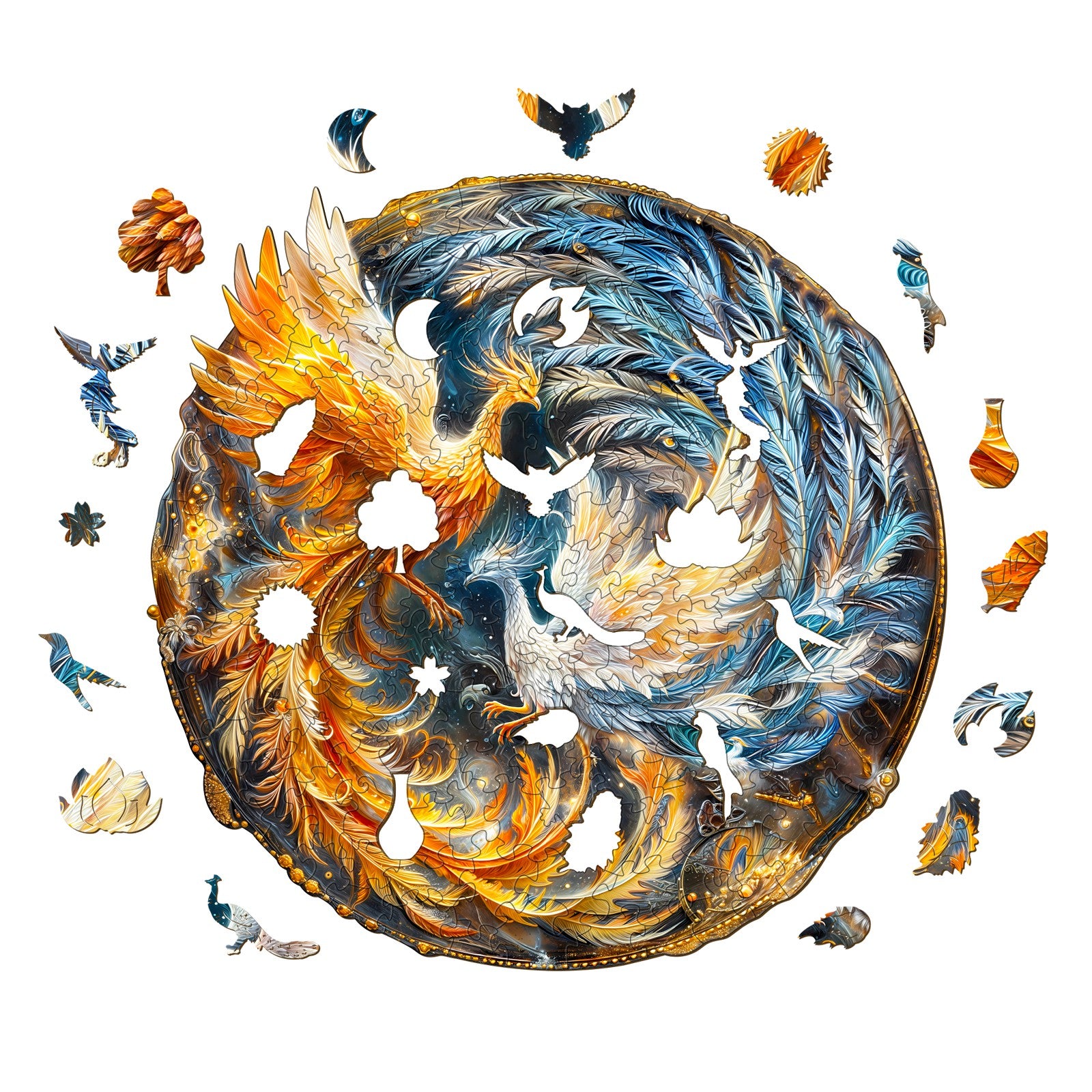 Yin Yang Phoenix-2 Wooden Jigsaw Puzzle