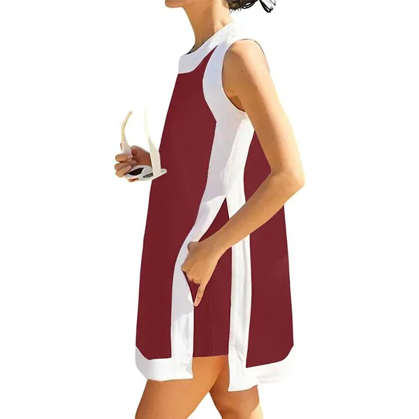 Women's Casual Two Piece Sets Color Block Crewneck Matching Shorts