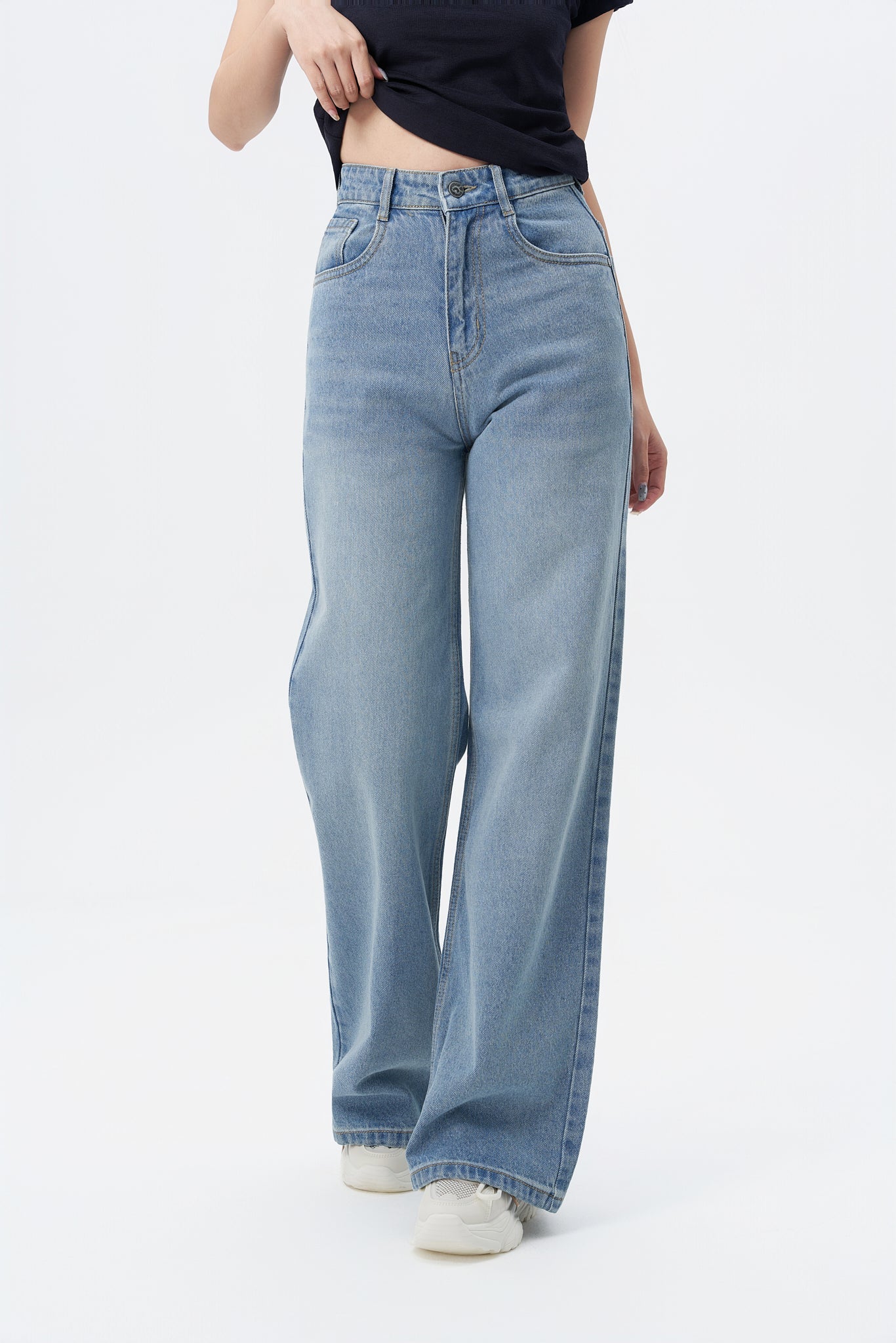 Bling Bleach Wide Leg Jeans