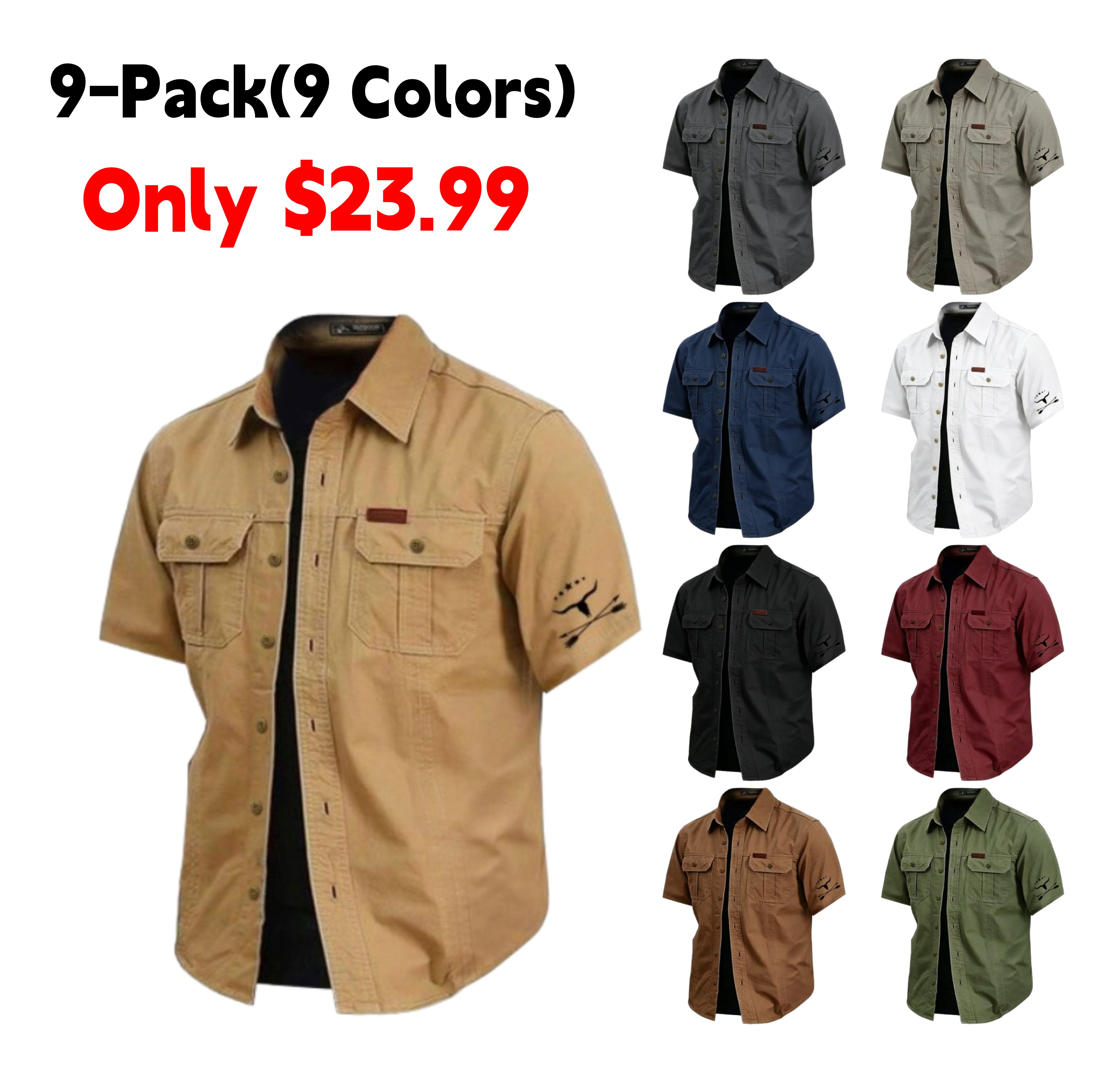 🔥Cow Print Casual Men's work shirt short sleeve