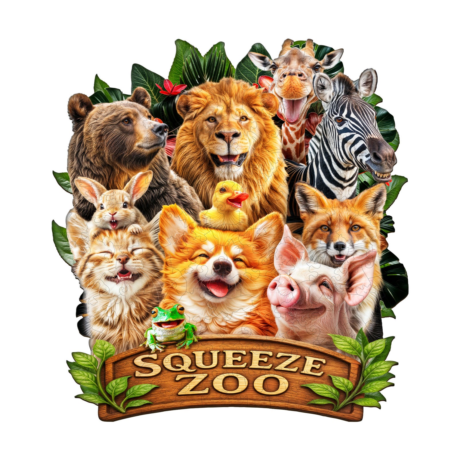 Squeeze Zoo Wooden Jigsaw Puzzle