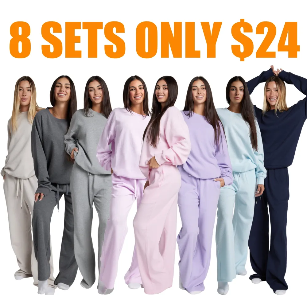 Waffle Lounge Long Sleeve Lounge Set