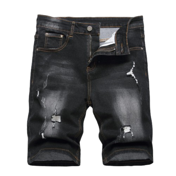 Men's Slim Fit Stretch Denim Shorts Ripped Skinny Jean Shorts for