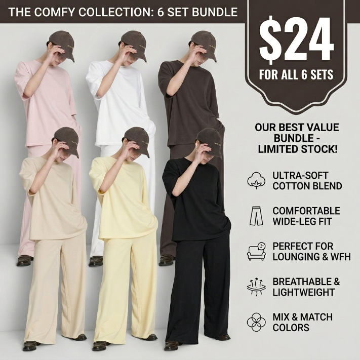 The Comfy Collection: Premium 6-Set Ultra-Soft Lounge Bundle