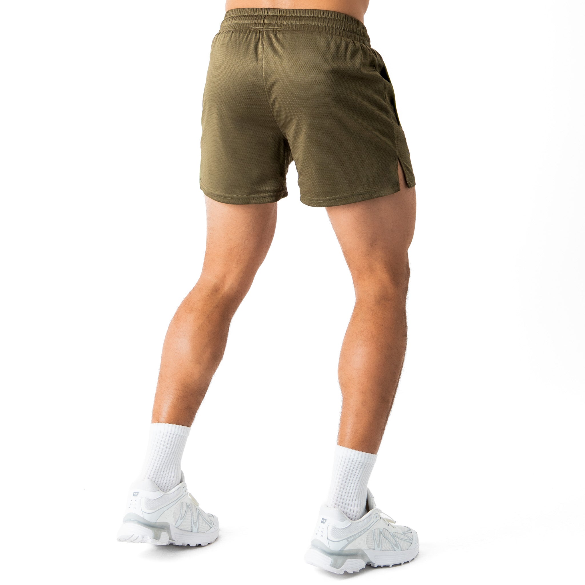 MUAY THAI SHORTS (MID THIGH CUT) v1 - OLIVE