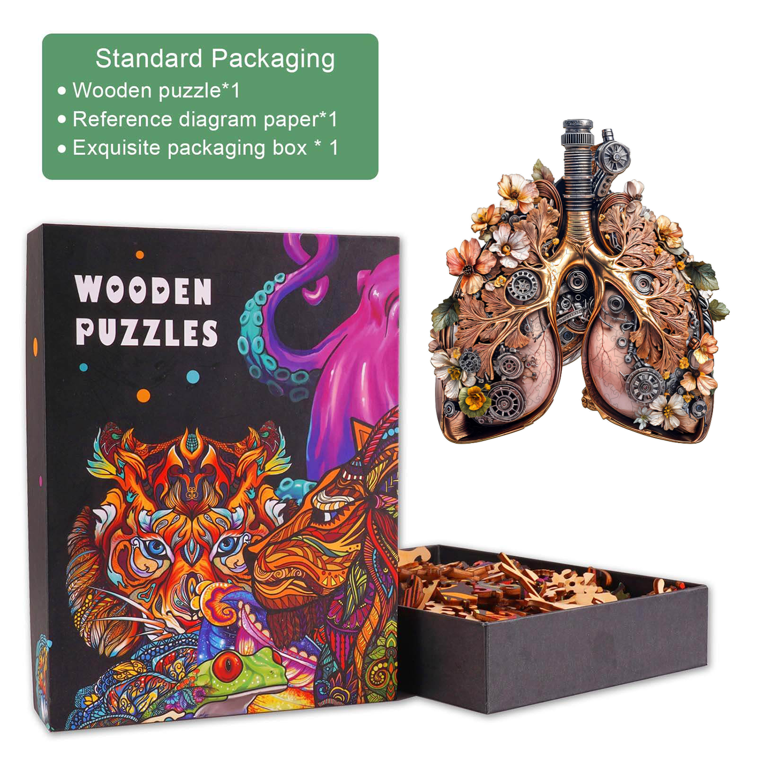 3D Mechanical Lung Wooden Jigsaw Puzzle