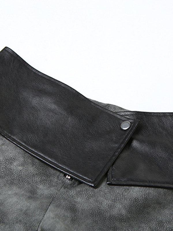 High-Waisted Split-Joint Zipper Loose Wide Leg Trousers Pants