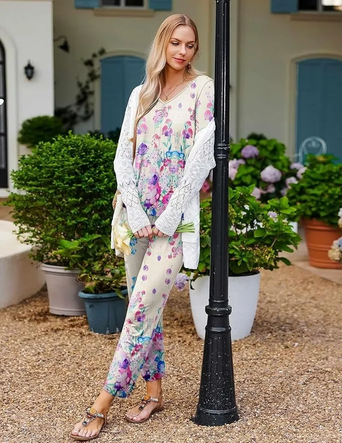 Womens Pajama Sets 2 Piece Lounge Set Fall Winter Pajamas