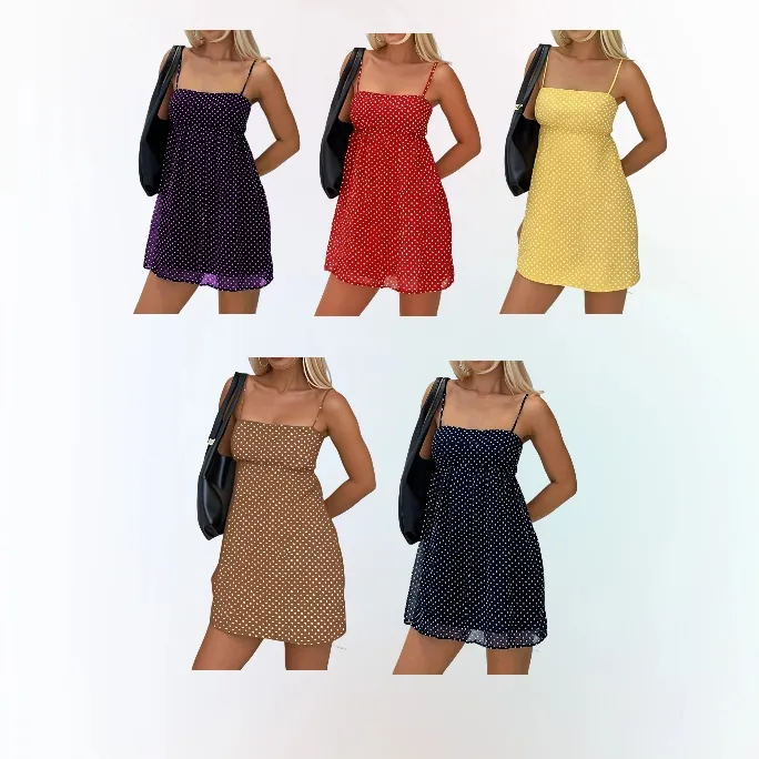 Women's Polka Dot Print Tube Dress