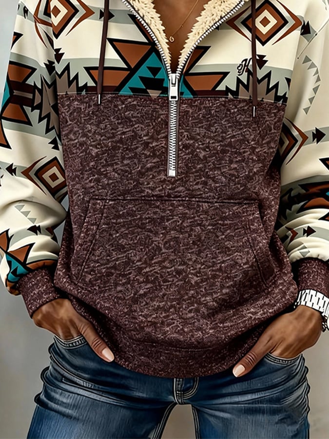 Women's Western Casual Textured Sweatshirt