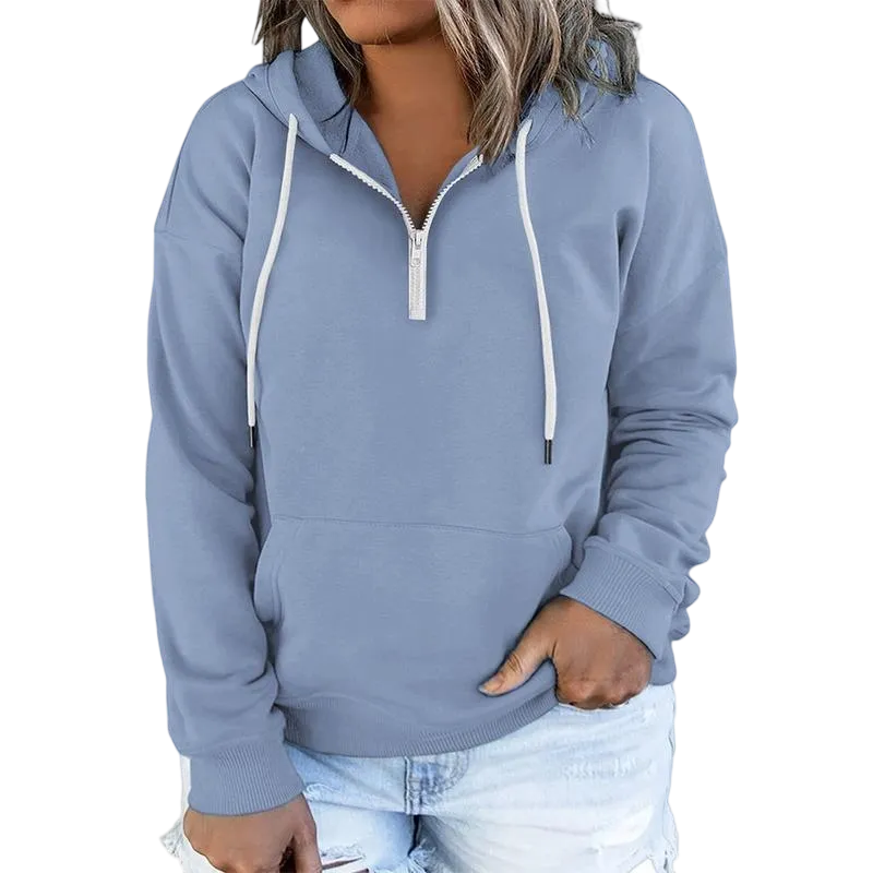 Women's Plus Size Hoodies Quarter Zip-Up Sweatshirts