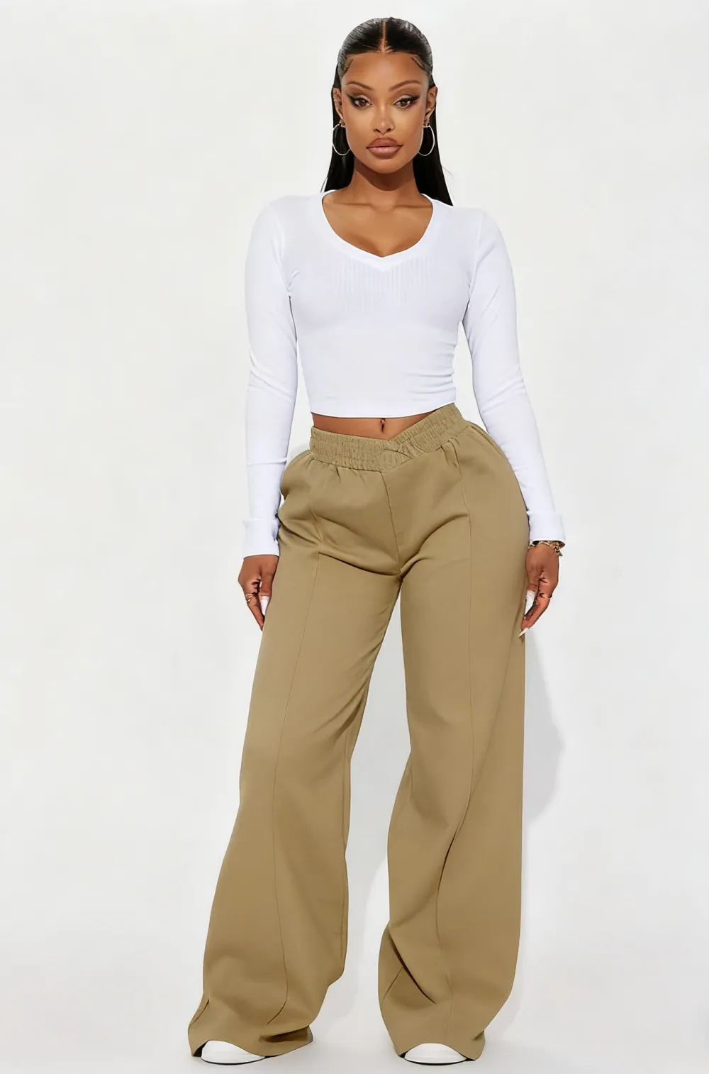 Wide Leg Elastic Waist Lounge Pant