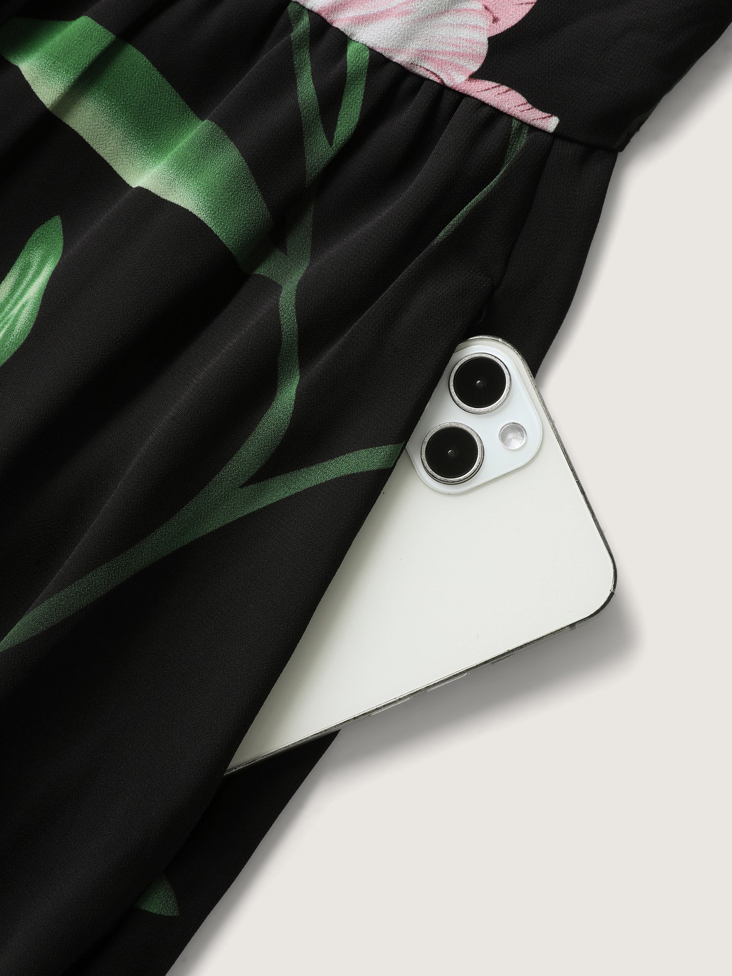 Hidden Zipper Floral Layered Pockets Jumpsuit