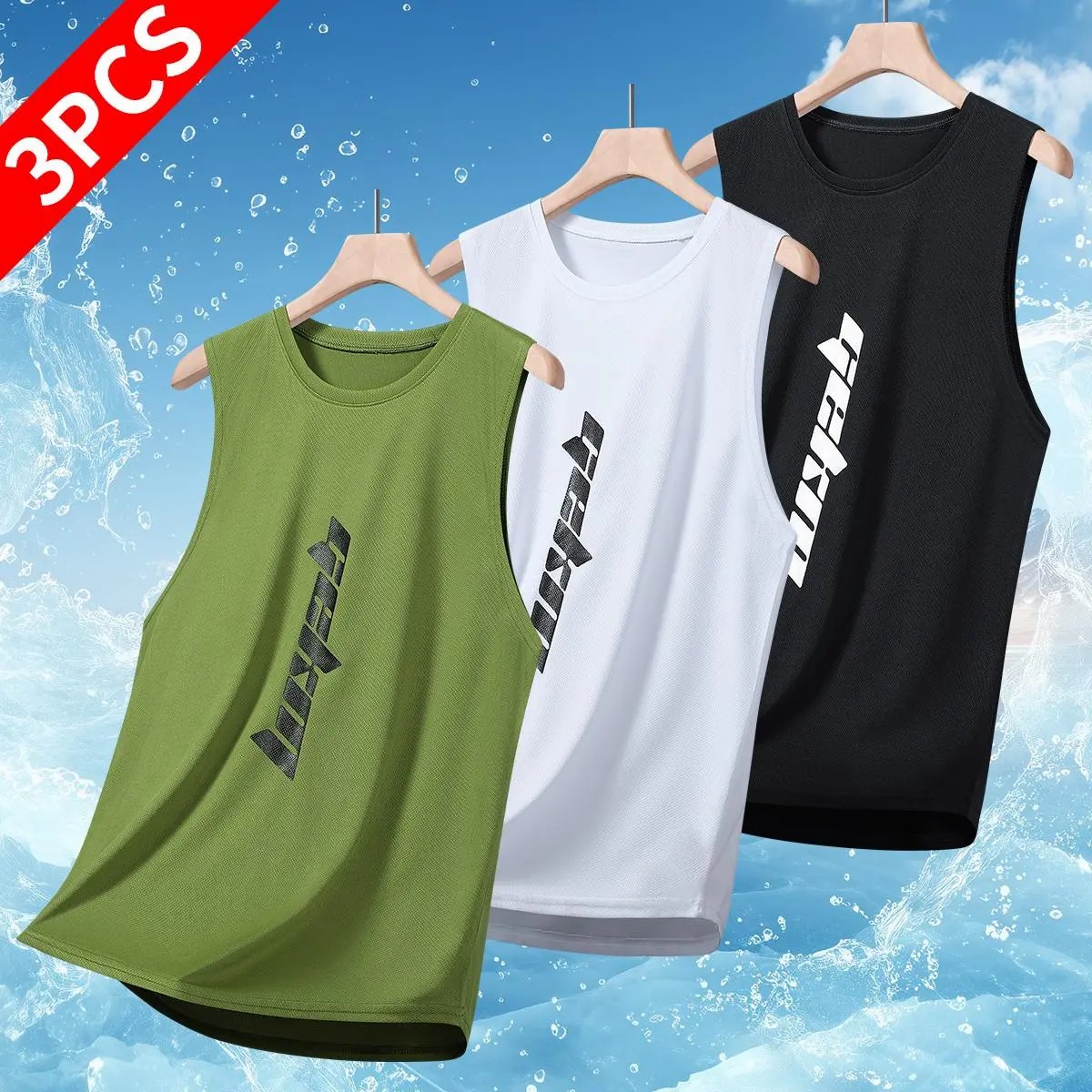Men's Stylish Sleeveless Shirt - Perfect for Summer - Quick Dry & Breathable Letter Print Slightly Stretch Crew Neck Tank Top