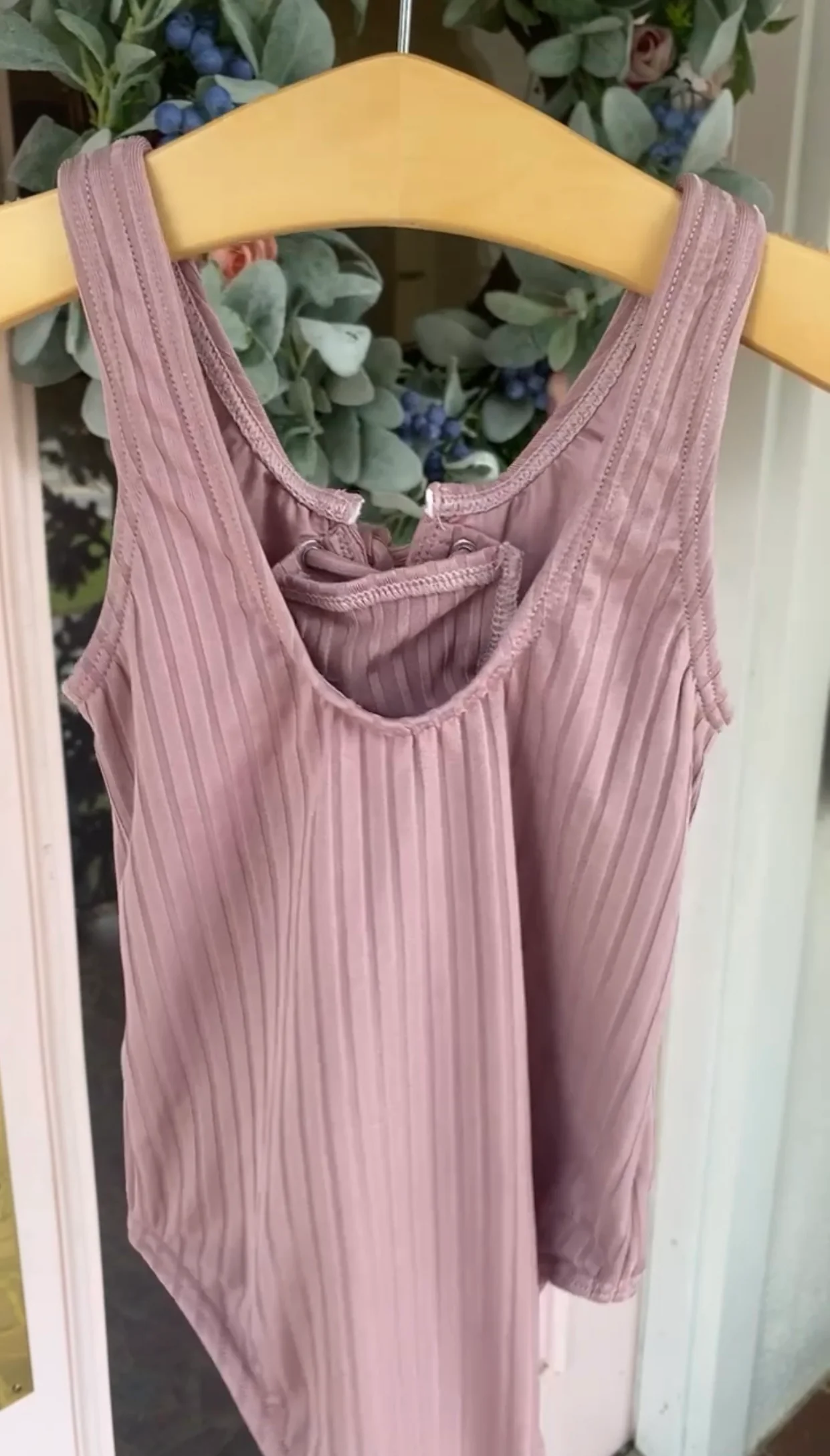 lace up one-piece | mauve