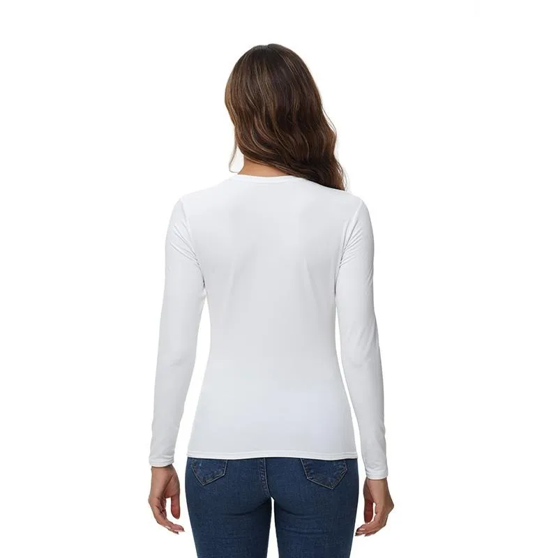 Women's Thermal Long Sleeve Top - Lightweight Warm Base Layer for Casual