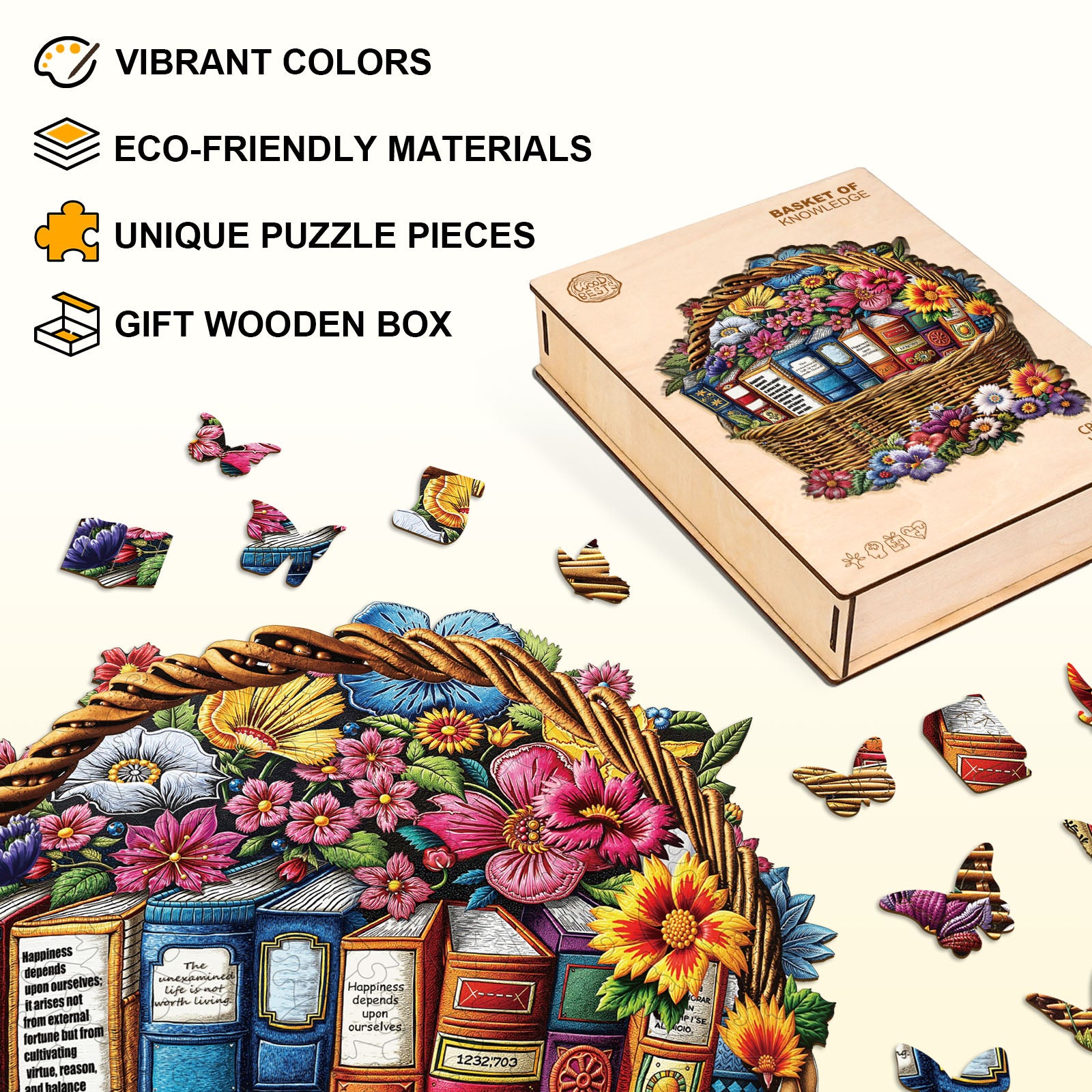 Basket of Knowledge Wooden Jigsaw Puzzle