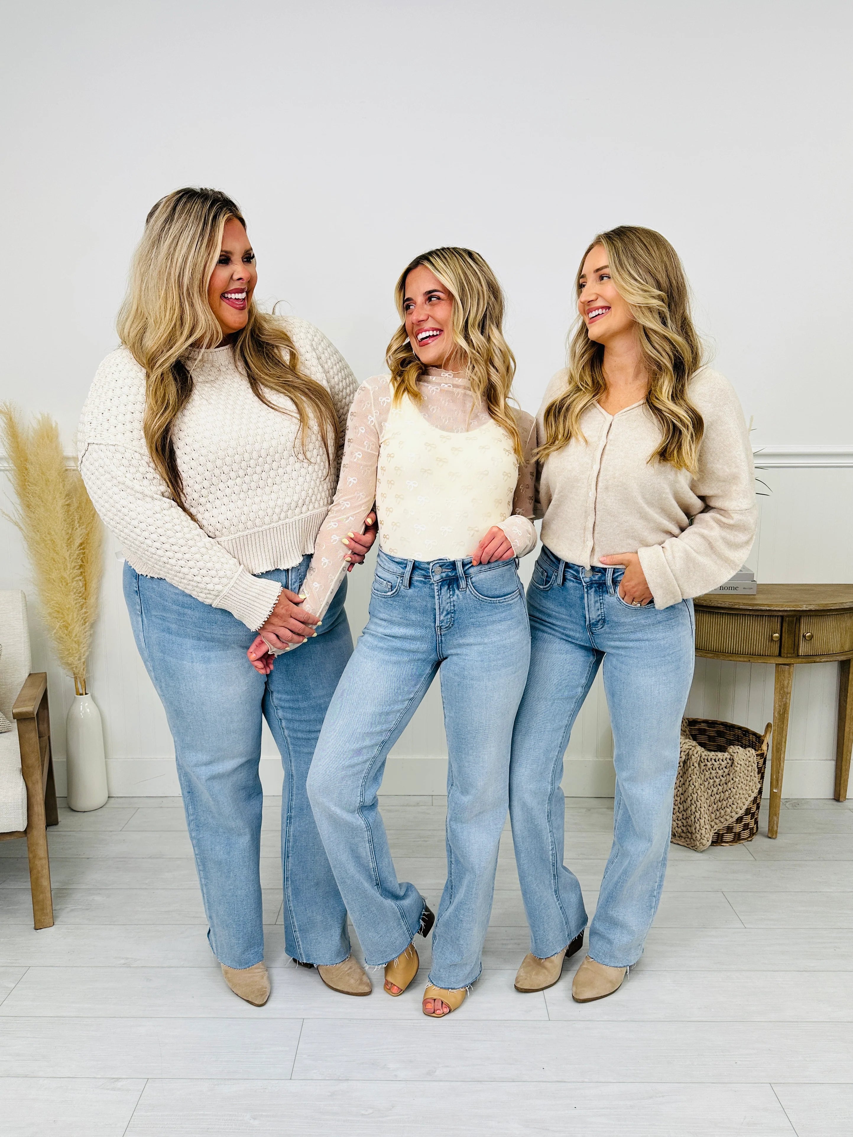 Feeling Brand New Slim Wide Leg Tummy Control Jeans