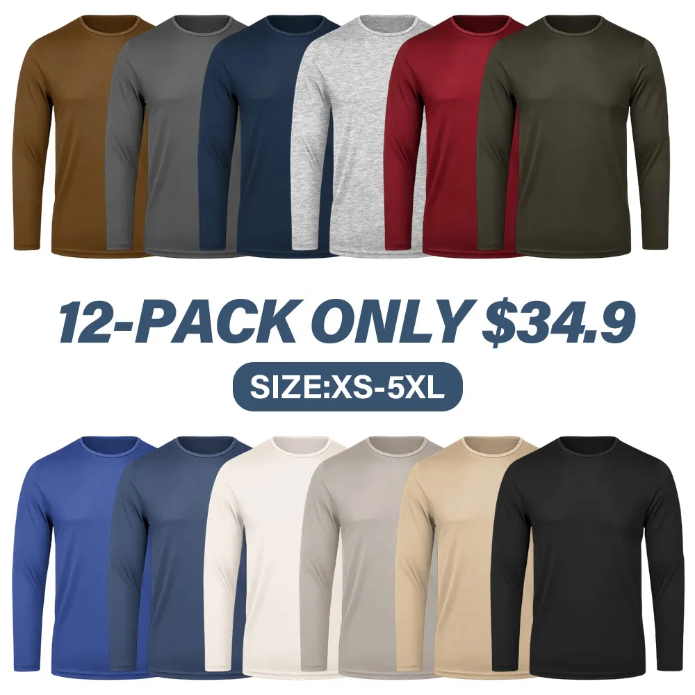 8-pack of men's long-sleeved T-shirts