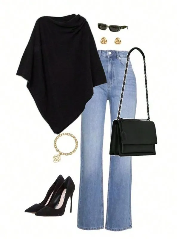 Women's Plain Loose Elegant Fashion Sweater Shawl