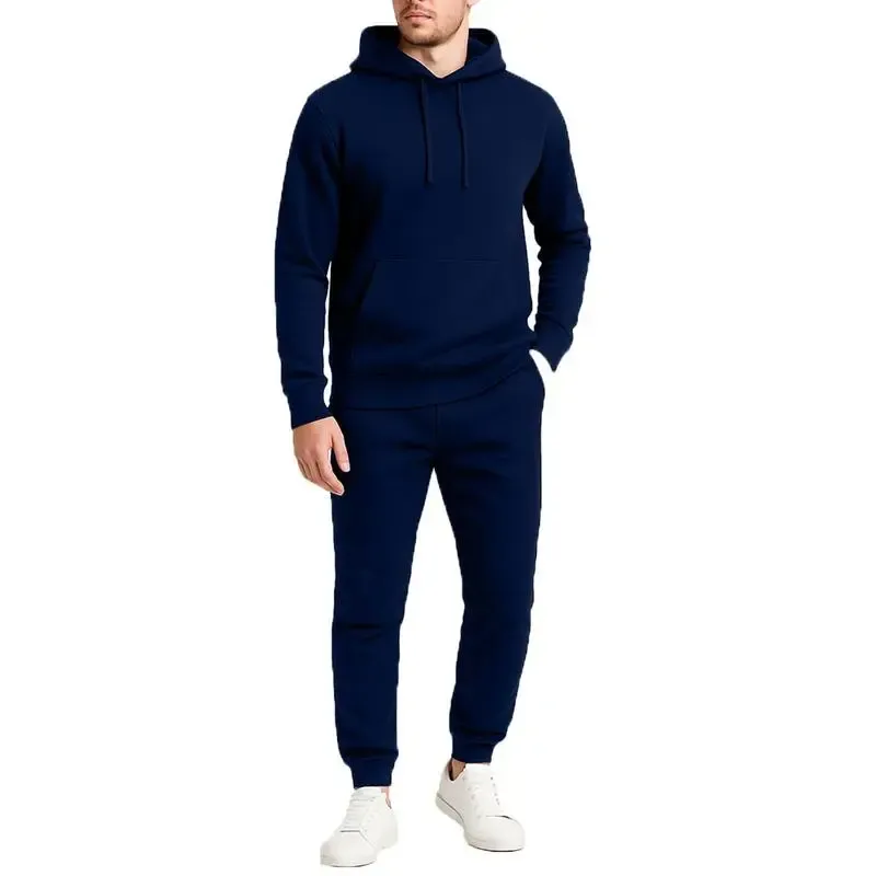 Men’s Fleece-Lined Pullover Hoodie & Jogger Sweatpants Set
