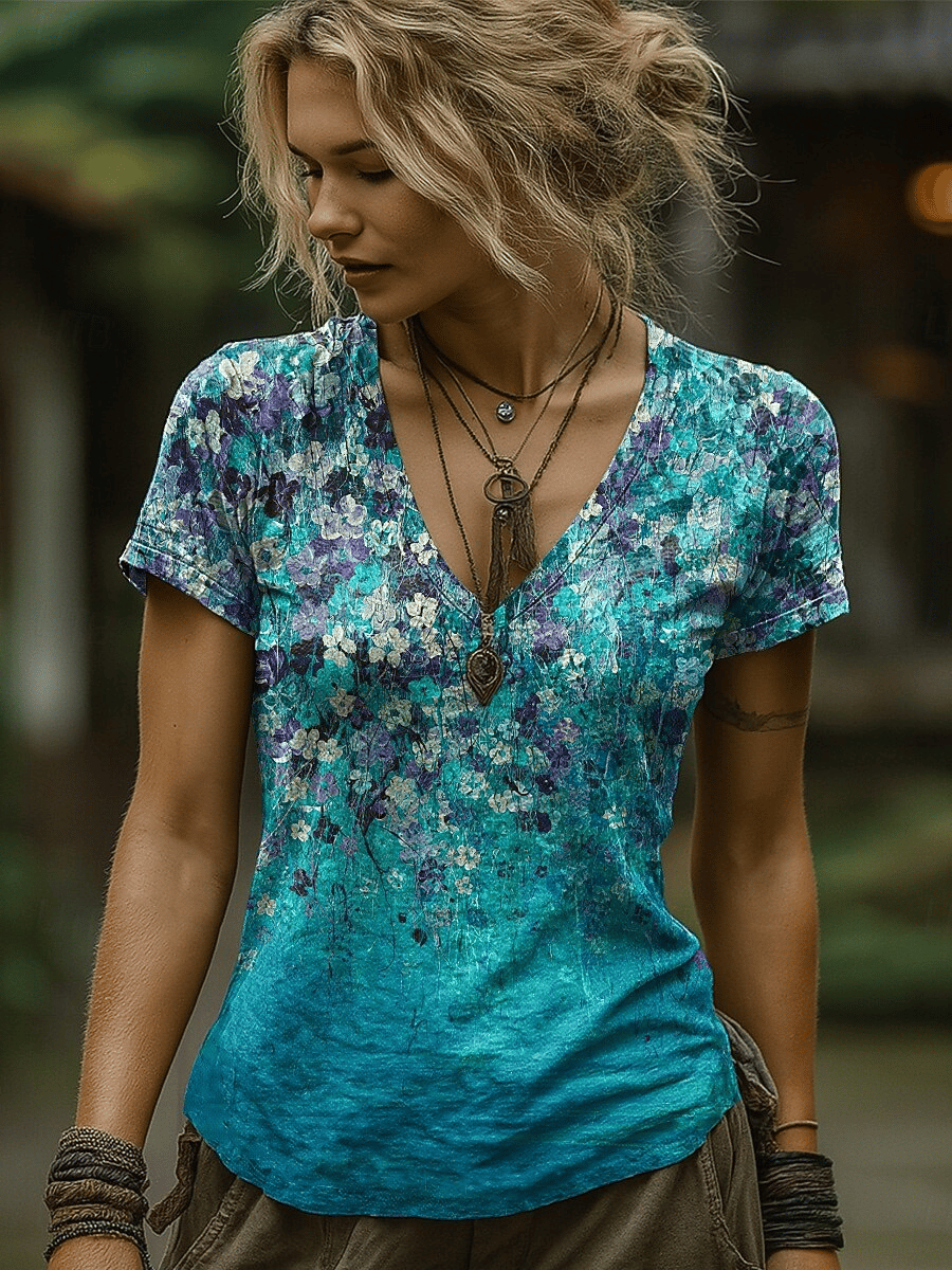 Women's Spring/Summer Floral Print Top