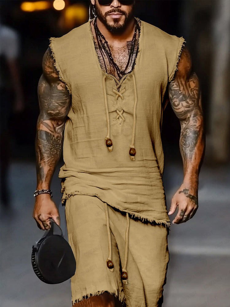 Leisure Raw Edge Design Cotton Set